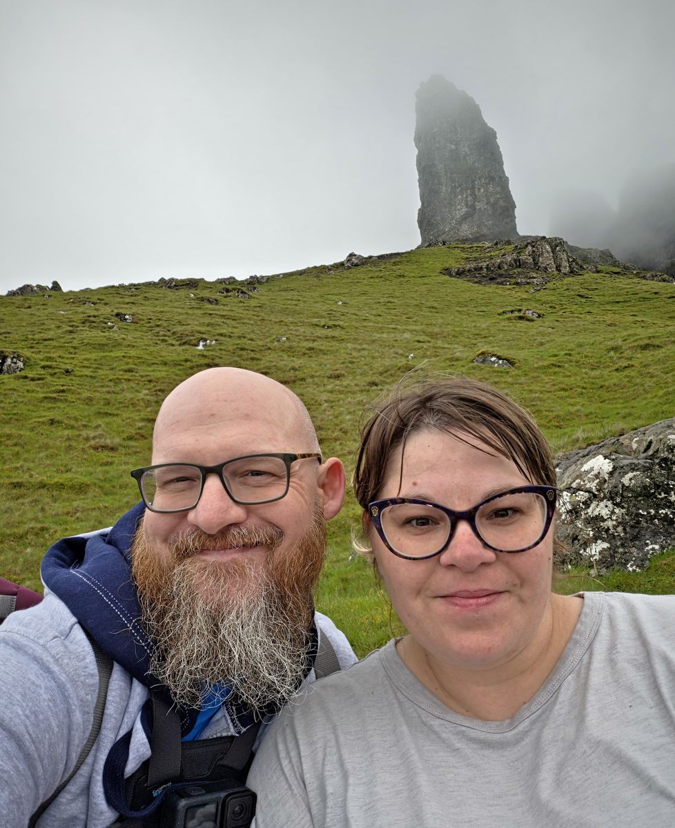 Selfie in front of the Old Man of Storr